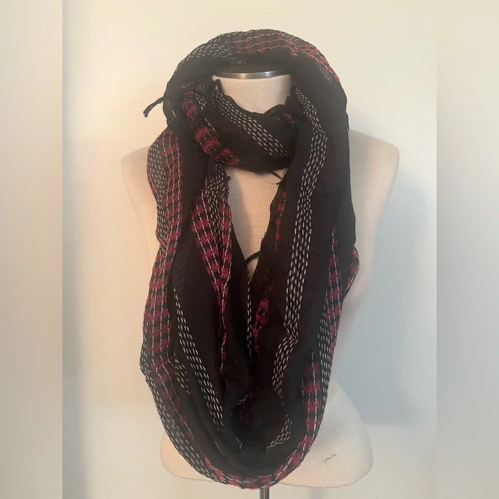 Bucasi Black and Red Women's infinity scarf